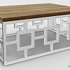Журнальный столик Hype Mebel Лок 75x100 (белый/дуб галифакс олово)