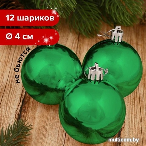 Елочная игрушка Золотая сказка зеленый 591126 12 шт