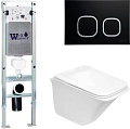 Унитаз WeltWasser Rotbach 004 GL-WT + Amberg 350 ST + Amberg RD-BL (белый глянец/черный матовый)