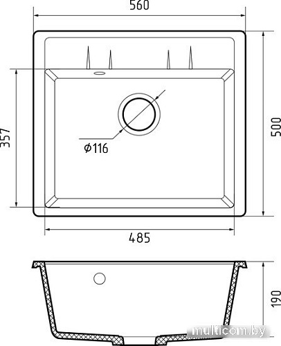 Кухонная мойка GranFest Quadro GF-Q561 (терракот)