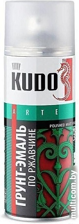 Эмаль Kudo По ржавчине RAL 7042 520 мл (серый)