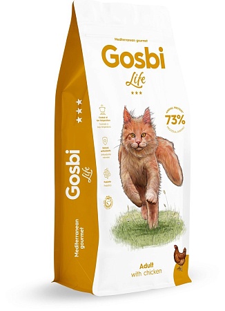 Сухой корм для кошек Gosbi Life cat adult with chicken 12 кг
