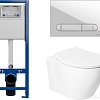 Унитаз подвесной Saniteco KW-99046 в комплекте с инсталляцией + 64109 + S-IN-MZ-VECTOR