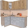 Готовая кухня Интерлиния Мила 12x19 (дуб золотой-бетон-дуб бунратти)