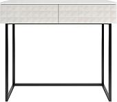 Консольный стол Shtabe Simple 7011 эко (травертин/белый/черный)