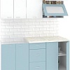 Кухня Кортекс-мебель Корнелия Мара 1.6м (белый/голубой/марсель)