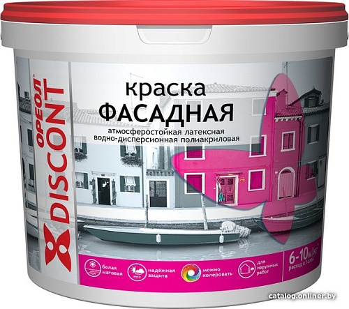Краска Ореол Дисконт фасадная 13 кг (белый матовый)