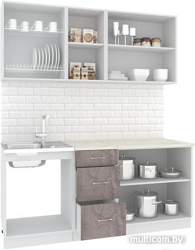 Кухня Кортекс-мебель Корнелия Лира 1.8м (зеленый/оникс/марсель)