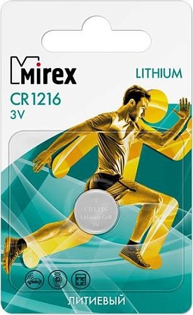 Элементы питания Mirex CR1216 Mirex литиевая блистер 1 шт. 23702-CR1216-E1
