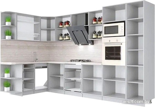 Готовая кухня Интерлиния Мила Крафт 1.68x3.4 левая (дуб английский)