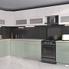 Готовая кухня Интерлиния Мила Матте 1.5x3.6 Б правая (белый-мята-опал светлый)