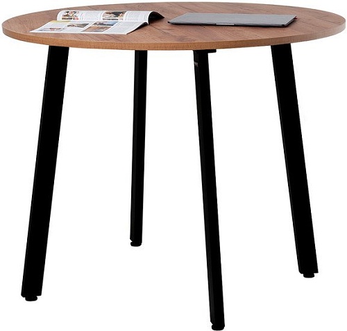 Кухонный стол Millwood Шанхай Л18 d90 (дуб табачный Craft/металл черный)