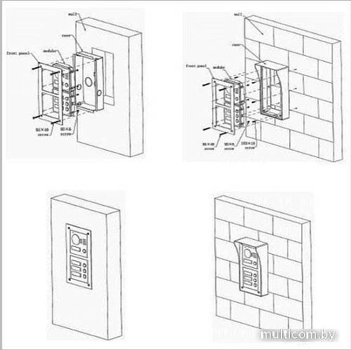 Аксессуар Dahua VTOF002 металлическая рамка для 2-х модулей Dahua