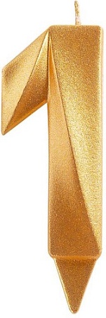 Свеча для торта Мультидом Грань Цифра 1 МС5-11 (золото)