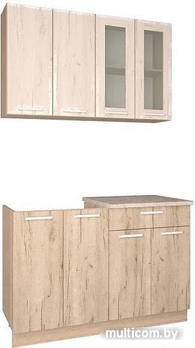 Кухня Интерлиния Мила 12 (дуб белый/дуб серый)