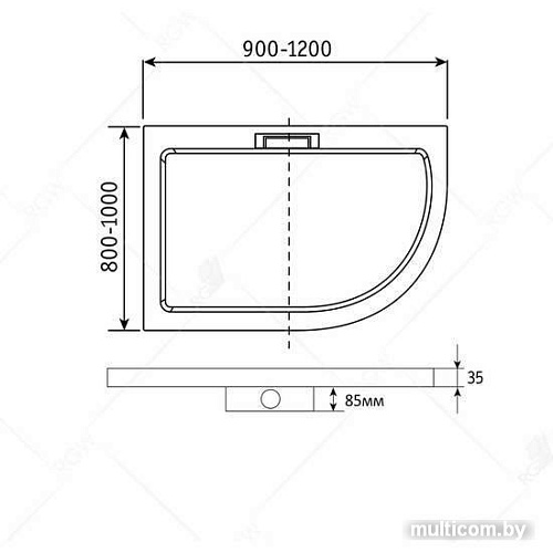 Душевой поддон RGW GWS-41-L 03150490-01L 90x100