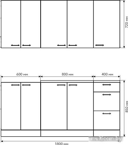 Готовая кухня Агута Альфа 1.8 (дуб золотой/сатин/этория)