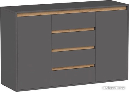 Тумба Интермебель Рио-5 Р-005 (графит серый/дуб крафт табачный)