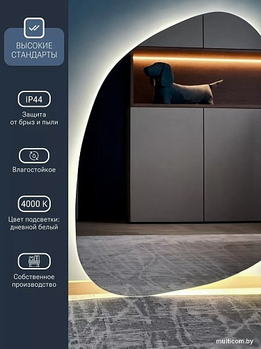 Зеркало с подсветкой eMZe 64x80 LED.NF.64.80.SW.4K (с подсветкой)