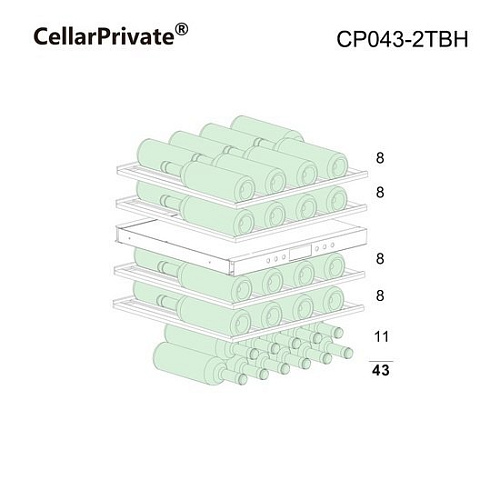 Винный шкаф Cellar Private CP043-2TBH со скрытой ручкой