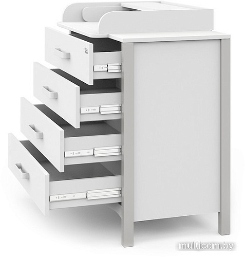 Комод Атон Мебель Felix (белый/серый камень)