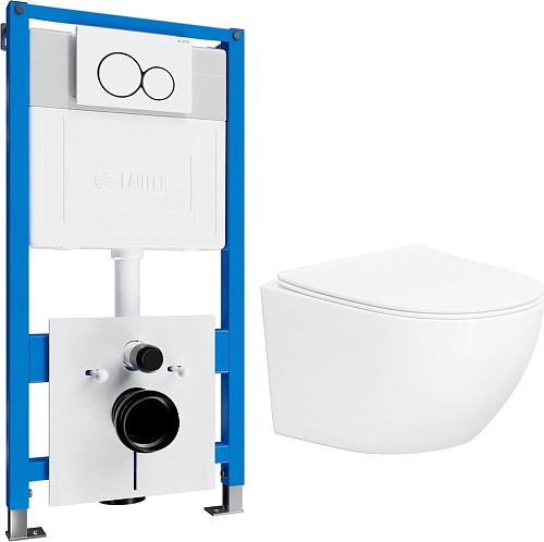 Унитаз подвесной Lauter Sulzdorf с микролифтом и кнопкой смыва 219702E (белый/белый)