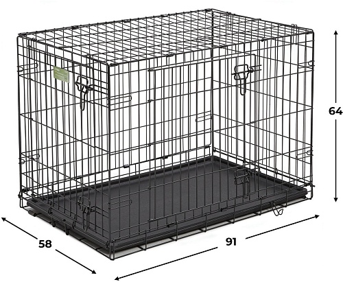 Клетка Midwest iCrate для собак 2 двери 1536DD (91x58x64см, черный)