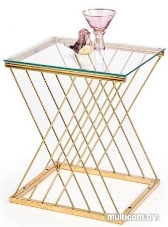 Журнальный столик Halmar Nancy 45x39 (прозрачный/золотой)