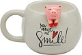 Кружка Mandarin Decor Хрюша D21C210368-400G (серый)