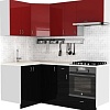 Готовая кухня S-Company Клео глоcс 1.2x1.9 левая (черный глянец/бургундский глянец)