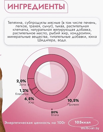 Консервированный корм для собак Best Dinner Для щенков и взрослых собак Телятина с тыквой (850 г)