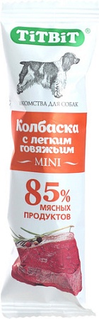 Лакомство для собак TiTBiT Mini Колбаска с легким говяжьим 20 г