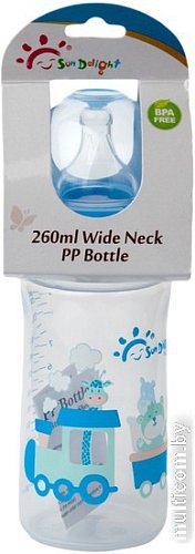 Бутылочка для кормления Sun Delight С широким горлышком 31497 (260 мл, синий)