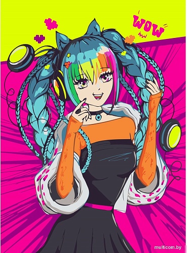 Картина по номерам Рыжий кот В ритме музыки Х-3980