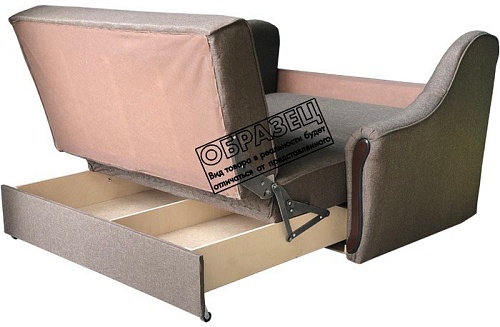 Диван Асмана Виктория 120 (рогожка кубики коричневые/рогожка бежевый)