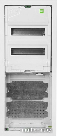 Бокс пластиковый Elektro-Plast MSF TWIN RP комбинированный, 2*12M+2xМП перф., N/PE-шинки, 1xSCHUKO, мет. дверь, белый RAL9016, 358x853x94mm, IP30