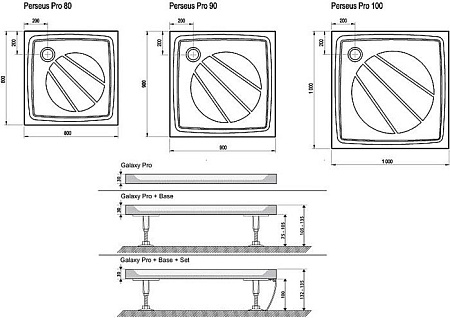 Душевой поддон Ravak Galaxy Perseus Pro 100x100 [XA03AA01010]
