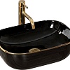 Умывальник Rea Belinda (черный/золотой)