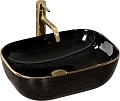 Умывальник Rea Belinda (черный/золотой)