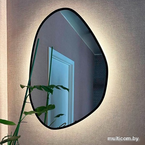 Зеркало eMZe 55x80 LED.UV.NF.55.80.CHE.SW.4K (черный УФ-окантовкой и подсветкой)