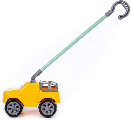 Игрушка-каталка Полесье Боби с ручкой 75007 (жёлтый)