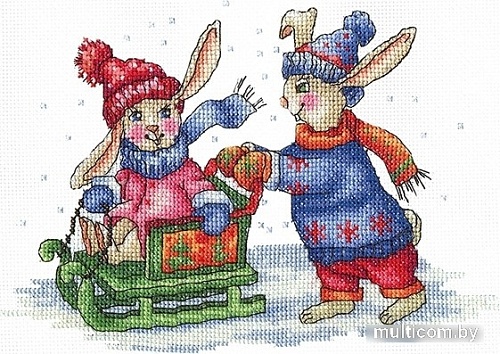 Набор для вышивания Сделай своими руками Зайки. Зимние забавы З-43С