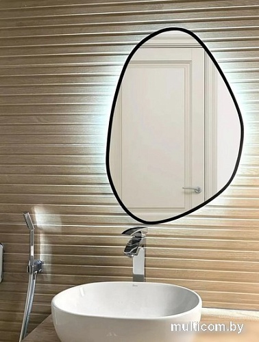 Зеркало eMZe 55x80 LED.UV.NF.55.80.CHE.SW.4K (черный УФ-окантовкой и подсветкой)