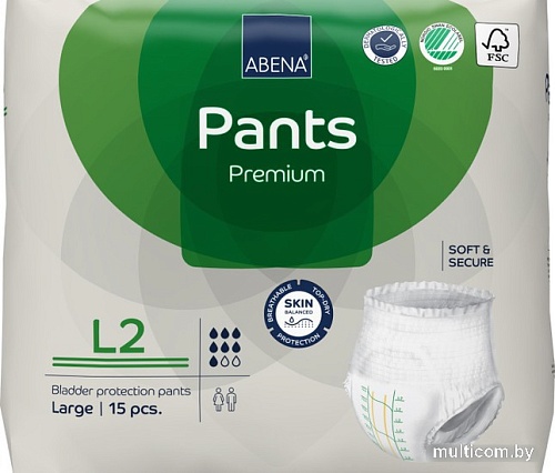 Трусы-подгузники для взрослых Abena Pants L2 Premium (15 шт)