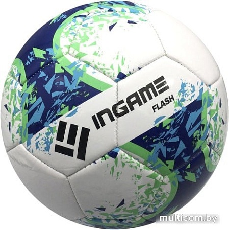 Мяч Ingame Flash (5 размер, белый/салатовый/синий)