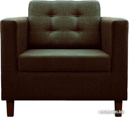 Интерьерное кресло Brioli Дилли клетка Д (рогожка, J5 коричневый/темные ножки)