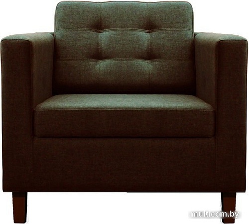 Интерьерное кресло Brioli Дилли клетка Д (рогожка, J5 коричневый/темные ножки)