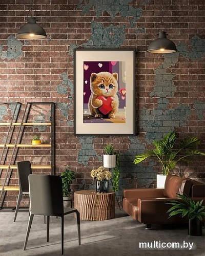 Картина по номерам PaintLine Котенок с сердечком 2037650518683