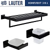 Набор аксессуаров для ванной Lauter 21SH71062 + 21SH71052 + 21SH71152 (Matt Black, 3 предмета)