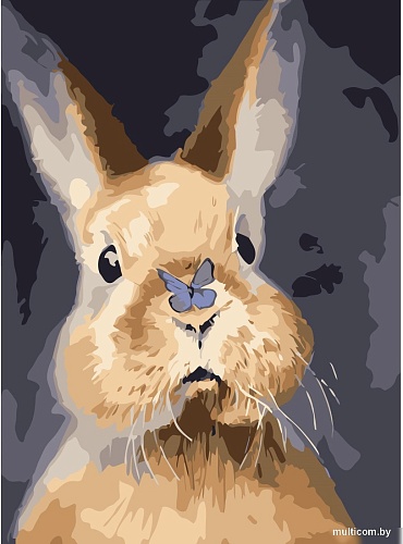 Картина по номерам Рыжий кот Милый заяц Х-4040